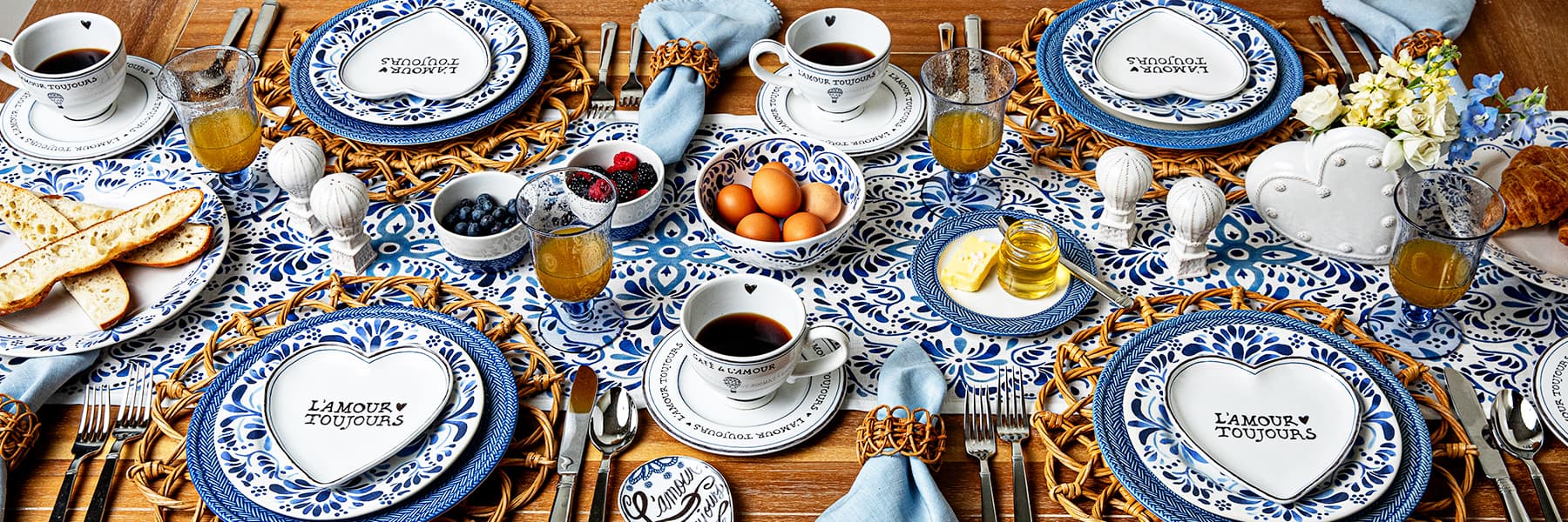 Iberian collection mixed with L'Amour Toujour collection within a tablescape