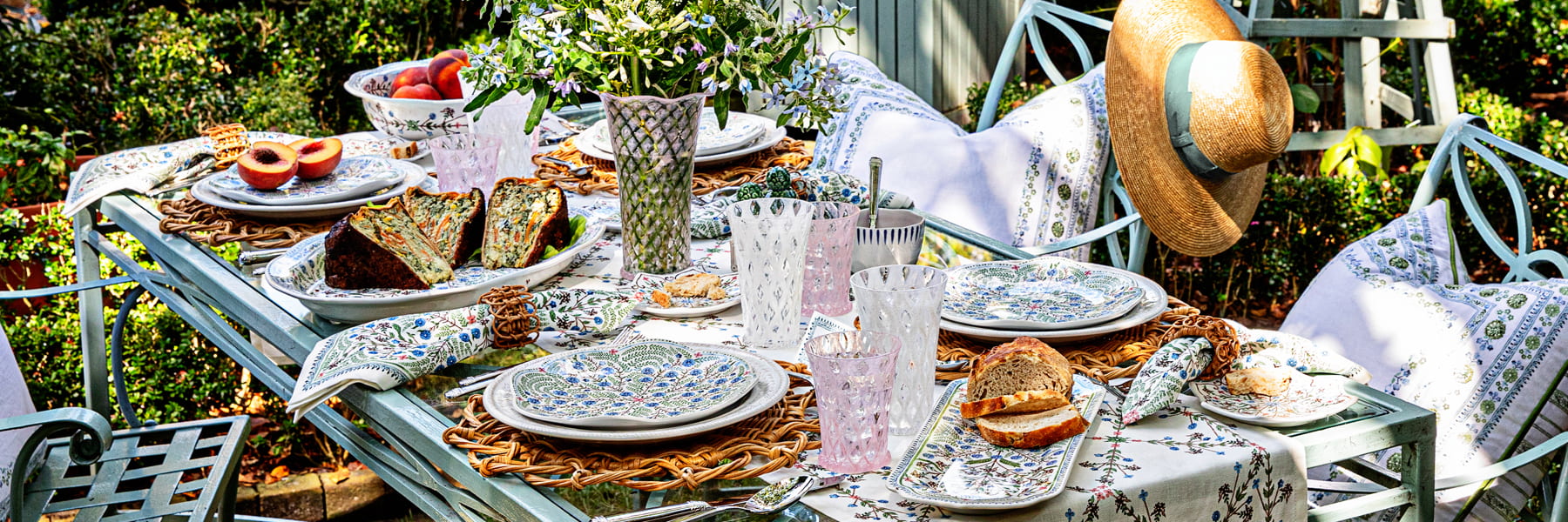 Image depicting Villa Seville collection with Trellis vases and tumblers amongst a table setting