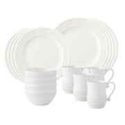 16 piece place setting in whitewash.