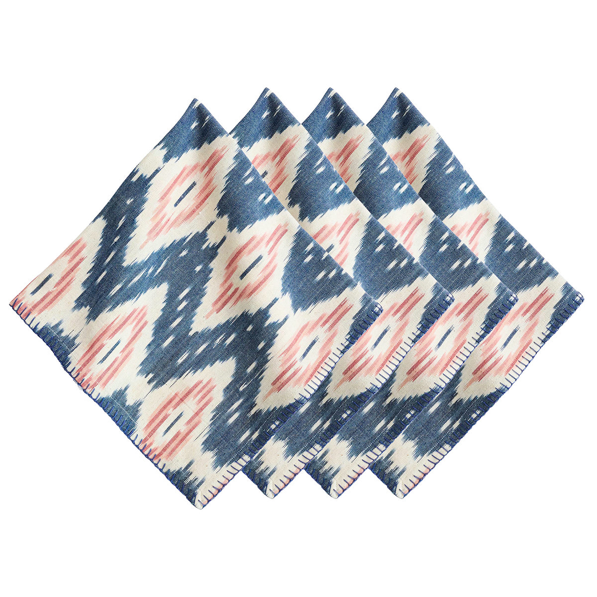 Ikat Napkin Set/4 - Blue/Pink – Juliska