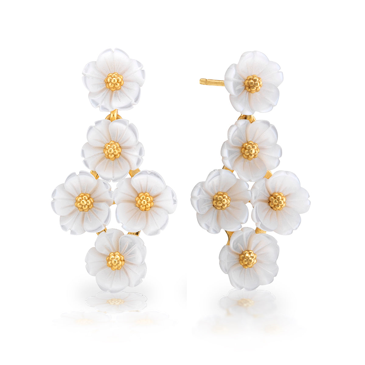 Mermaid Garden Floral Petite Post Drop Earrings - MOP/Gold – Juliska