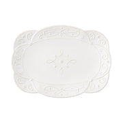 From our Jardins du Monde Collection - Richly textural and elegantly clad in scrollwork and a sweeping silhouette - this versatile platter brings the enduring style of historic gardens to the table - and mixes seamlessly with other collections.