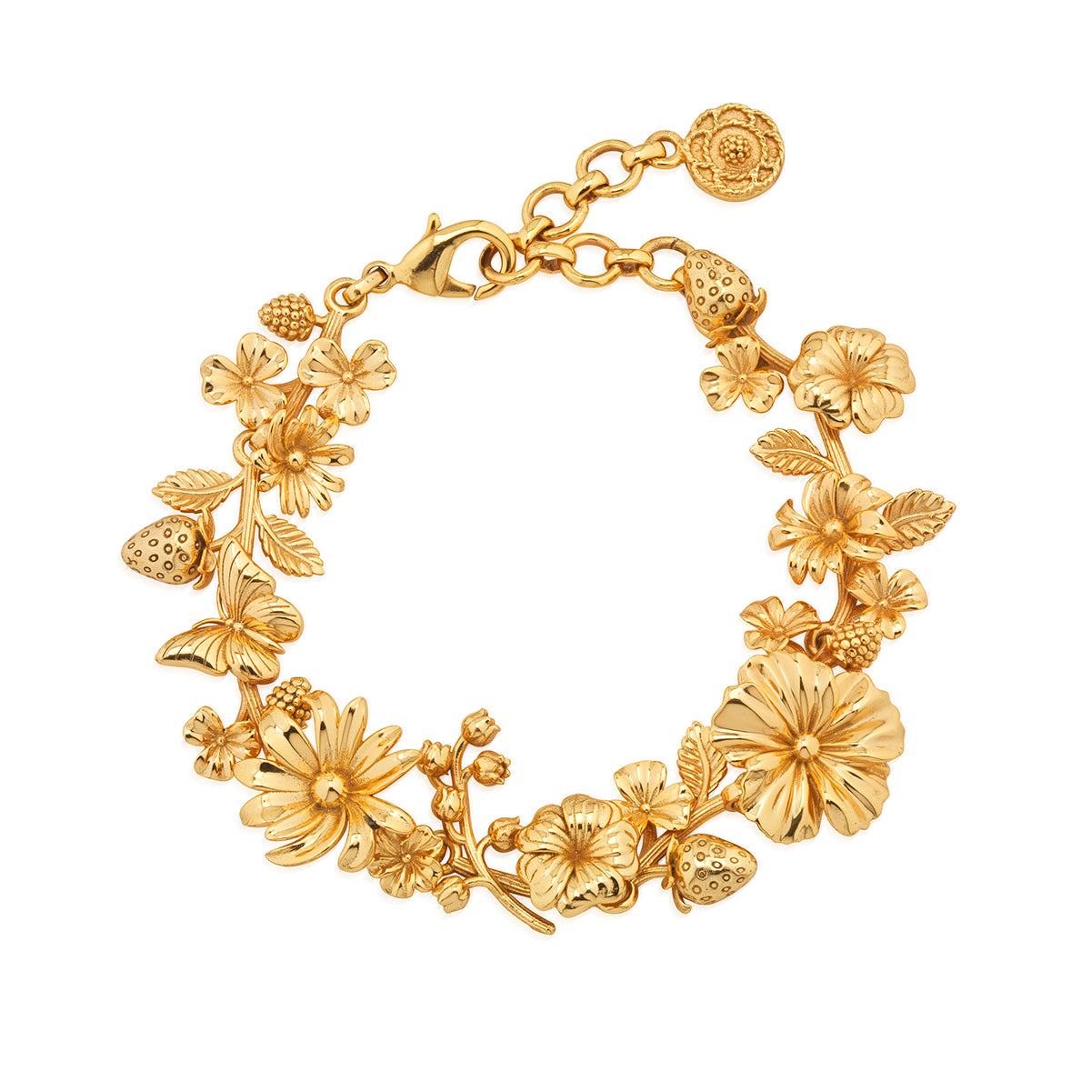 Meadow Walk Bouquet Link Bracelet - Gold – Juliska