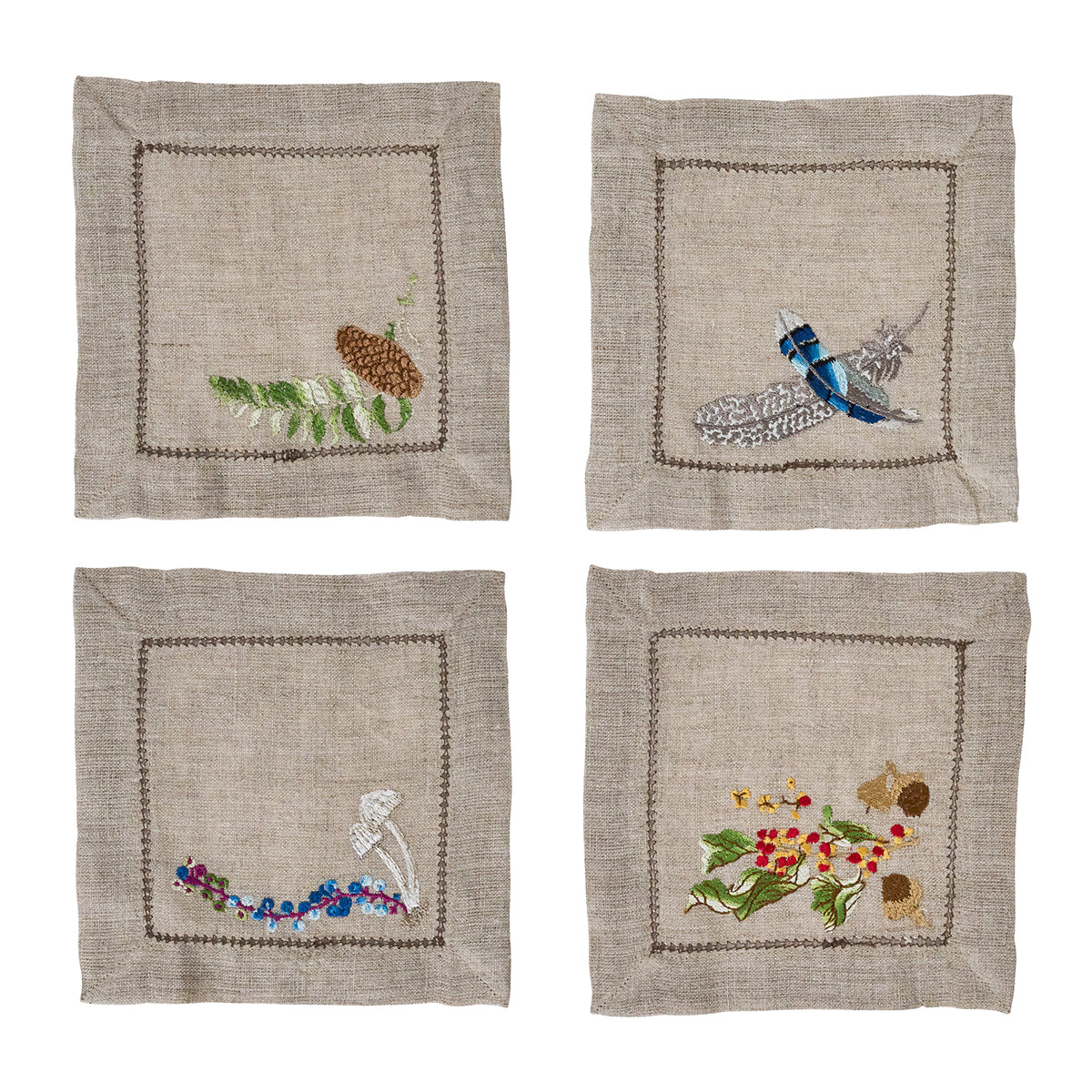Forest Walk Cocktail Napkin Assorted Set/4 - Multi – Juliska