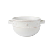 The pair of pretty handles on this bowl entices you to grab hold and eat heartily, from French onion soup a swirl with gruyere to your famous chili.