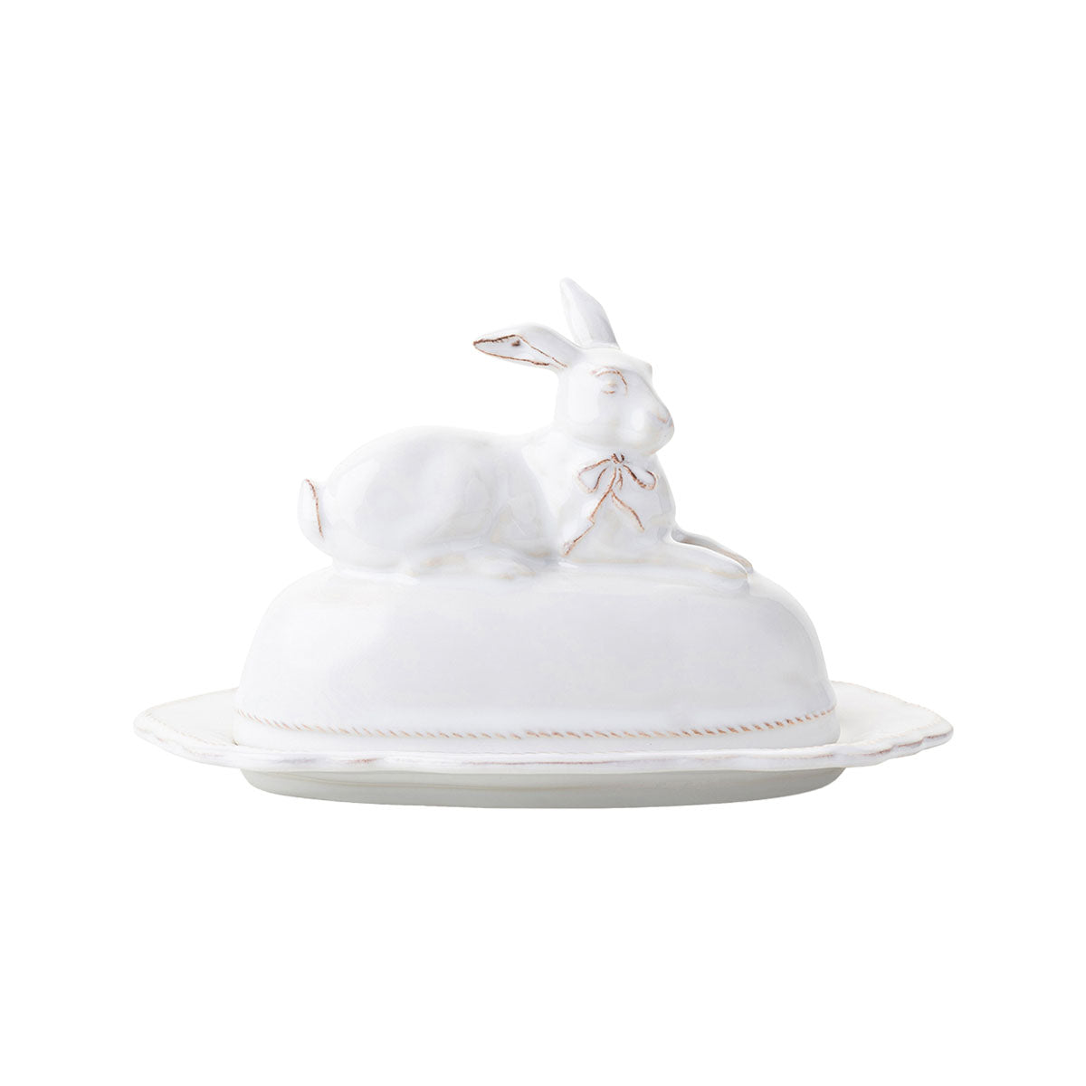 From our new Clever Creatures collection - featuring a bunny clad with a charming bow, this butter dish can stylishly sit out on the kitchen counter so you can quickly add another dollop to your morning pancakes or toast with a smile.