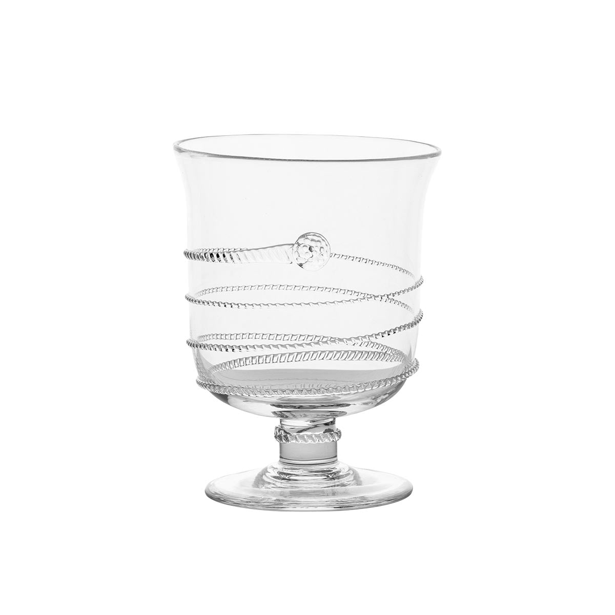 Flickering candlelight is taken to new heights with this exquisite hurricane that is festooned with the uplifting swirl of our iconic glass thread and single berry that never fails to enhance the magical twinkle and romance of any setting. Made of expertly mouth-blown glass with intricate details that only a master glass artist can produce, this versatile vessel is also fantastic for floral arrangements and makes a fabulous gift.