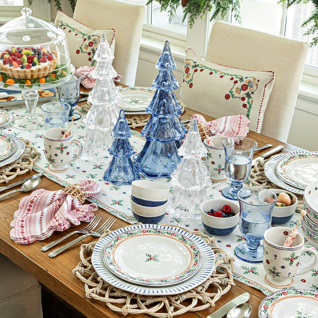 Heidi, Le Panier, and Berry and Thread Glass Trees collections on a tablescape