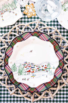 North Pole and Stewart Tartan mix and match place setting.