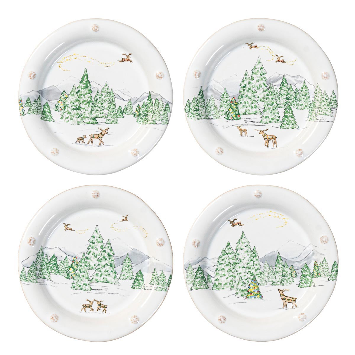Berry & Thread North Pole Side/Cocktail Plate Assorted Set/4 | Juliska