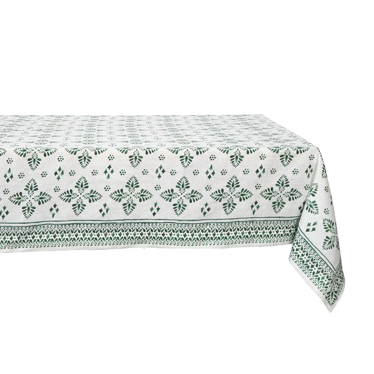 Iberian Border 60 in x 120 in Tablecloth - Evergreen – Juliska