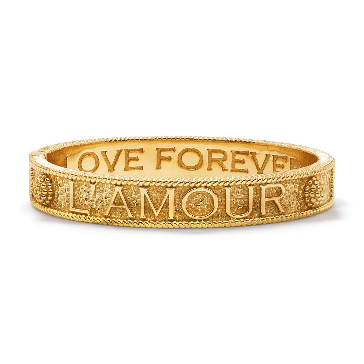 L'Amour Toujour Hinged Bangle - Gold – Juliska L'Amour Toujour Hinged Bangle - Gold – Juliska