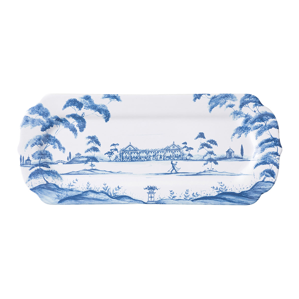 ーaー　Luneville 小鳥　ツバメ　フランス　デザートプレート Country Estate 15 in Hostess Tray - Delft Blue – Juliska