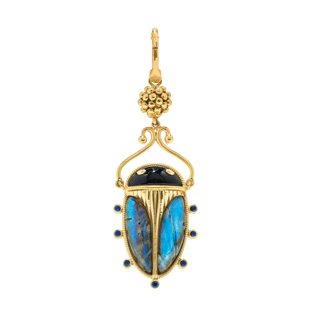 Scarab Pendant - Blue Labradorite/Black Agate – Shop Juliska