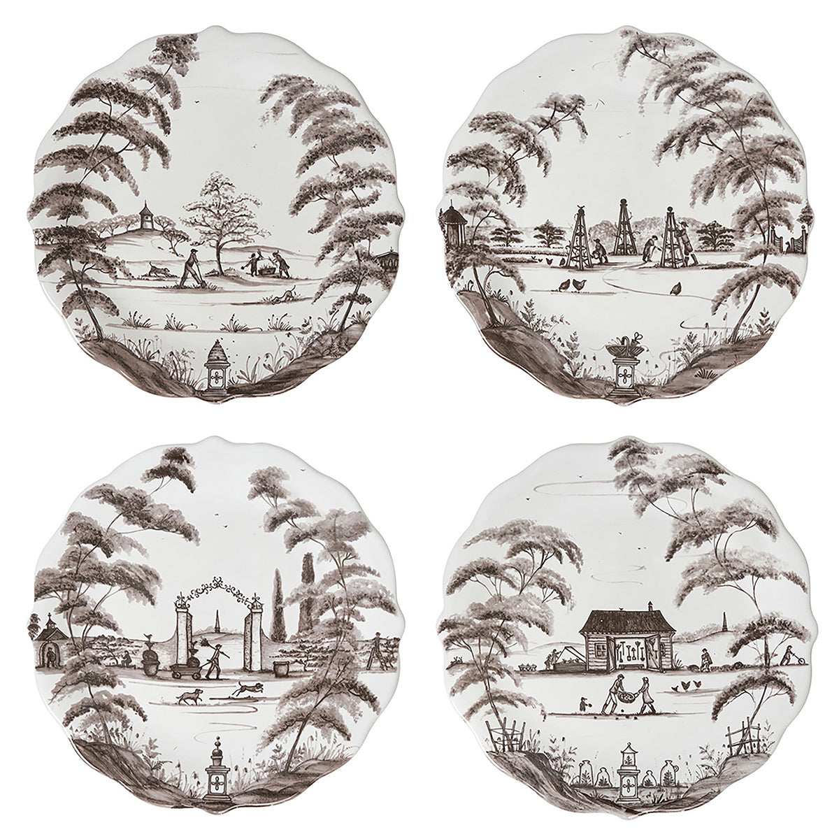 Country Estate Party Plate Assorted Set/4 - Flint Grey – Juliska