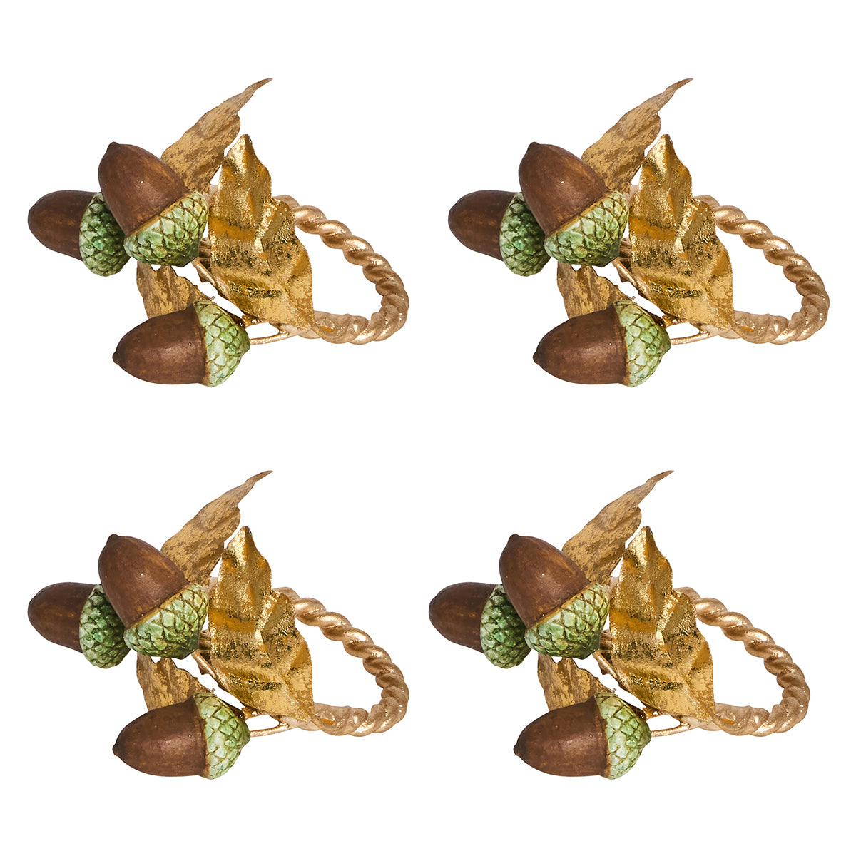 Forest Walk Acorn Napkin Ring Set/4 - Multi – Juliska