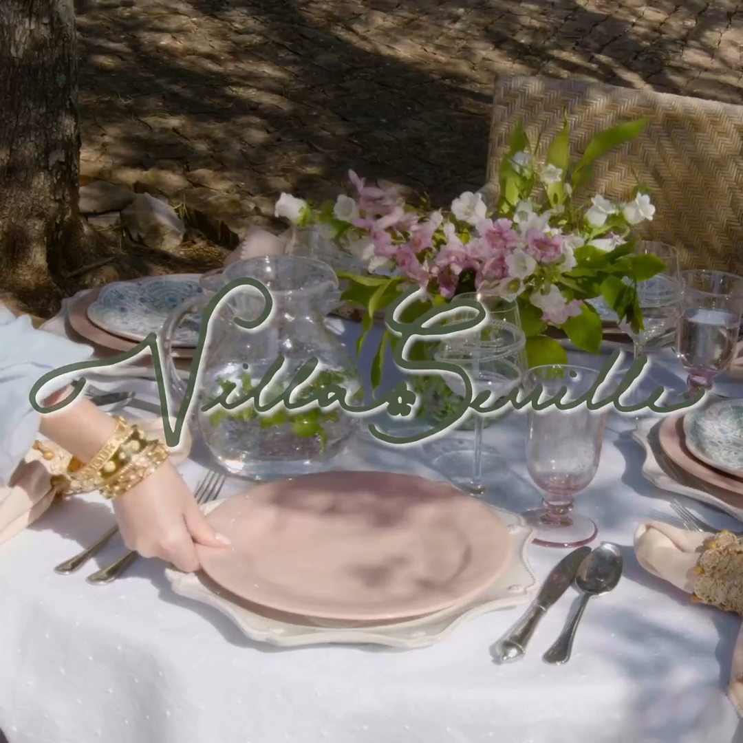 Load video: Video of the Villa Seville Collection on an Outdoor Table