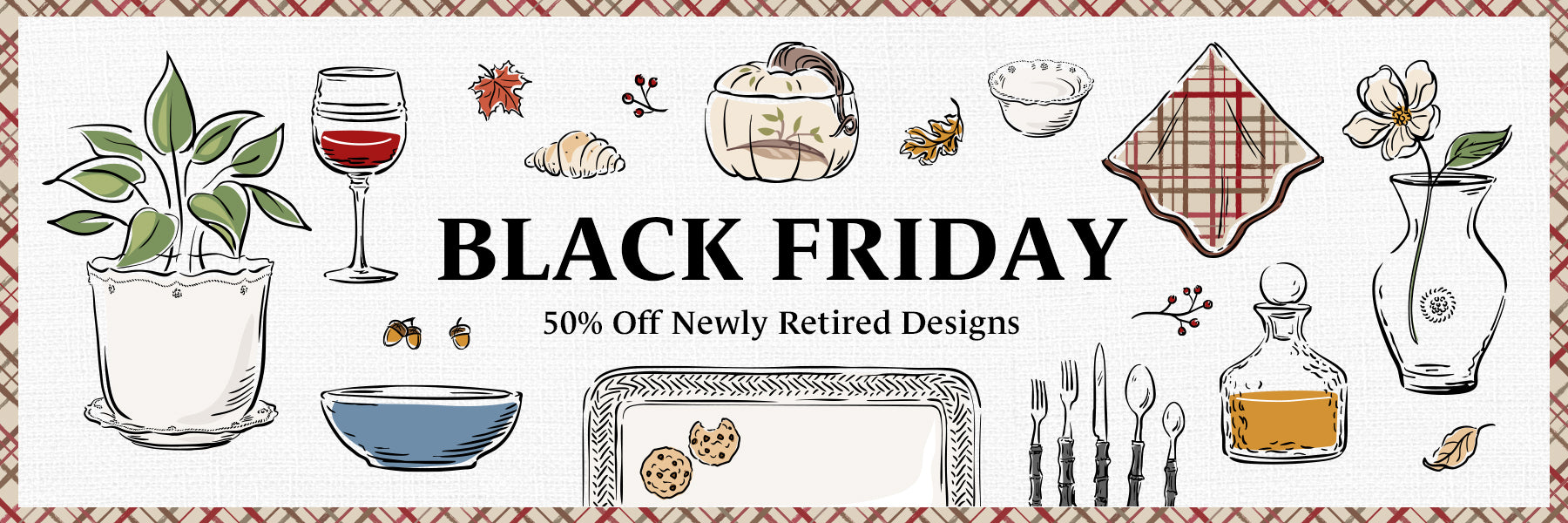 Black Friday 50% off newly retired designs with artistic illustrations