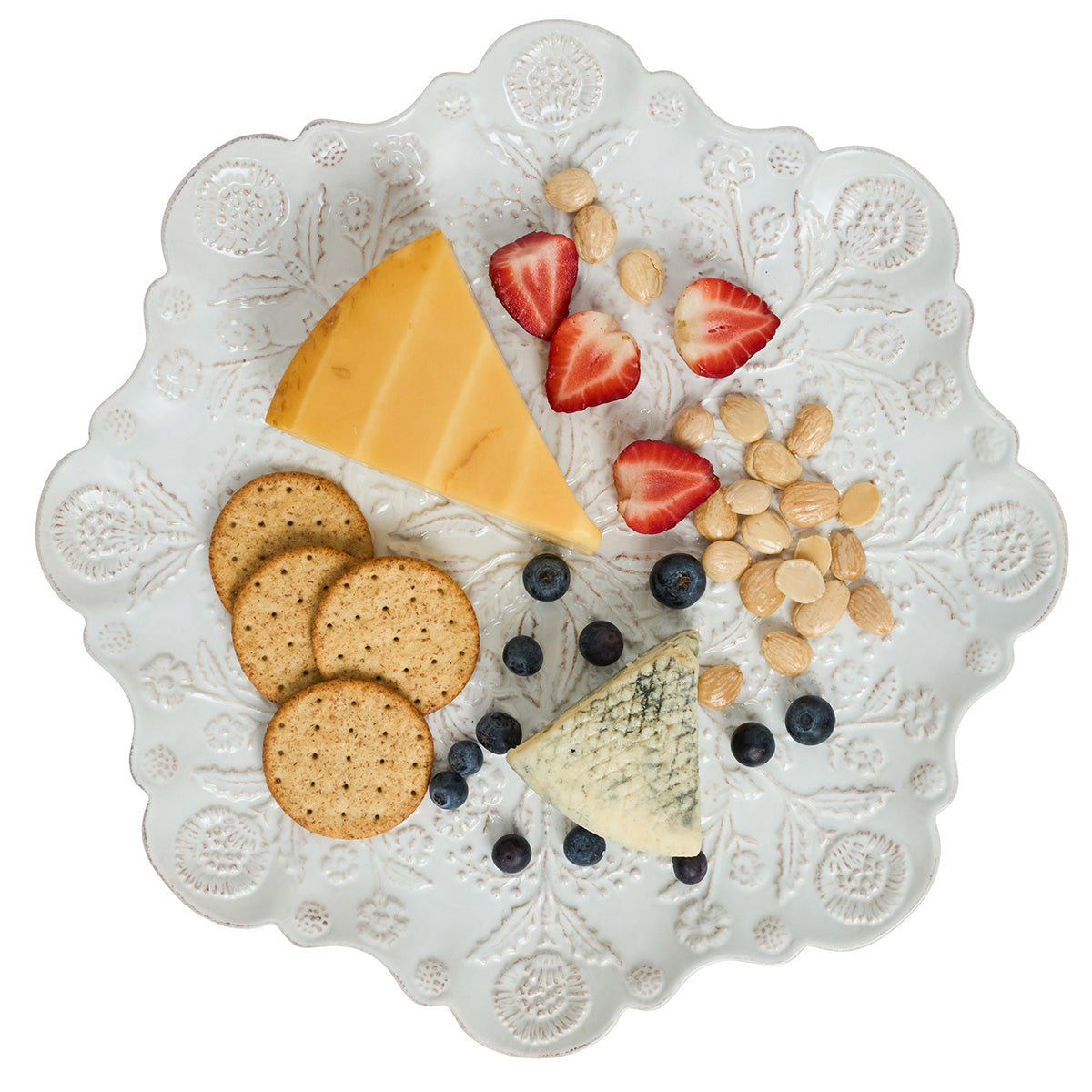 Berry & Thread Thistle Charger/Platter - Whitewash - styled table setting view
