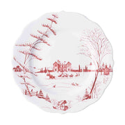From our Country Estate Collection - All that's merry and bright sparkles from the festive ruby winter scene of our scalloped edge dinner plate. The perfect backdrop to your winter celebration, our plate mixes beautifully with our other collections.