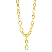Bangkok Bamboo Link Necklace, 18" - Gold/Green Enamel