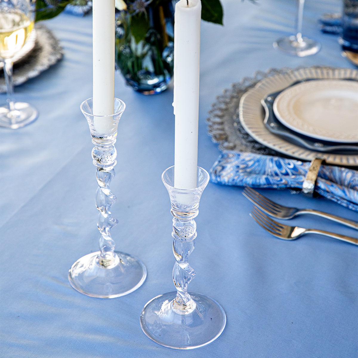 Berry 8.5" Spiral Candlestick - lifestyle setting
