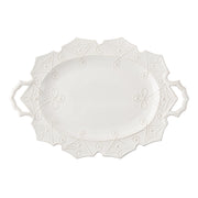From our Jardins du Monde Collection - Elegant angularity reminiscent of the precisely ordered hedgerows of historic gardens adorn this handsome platter. Generous handles make for effortless serving of your holiday roast, though you may want to showcase this artistic piece year round in your sideboard.
