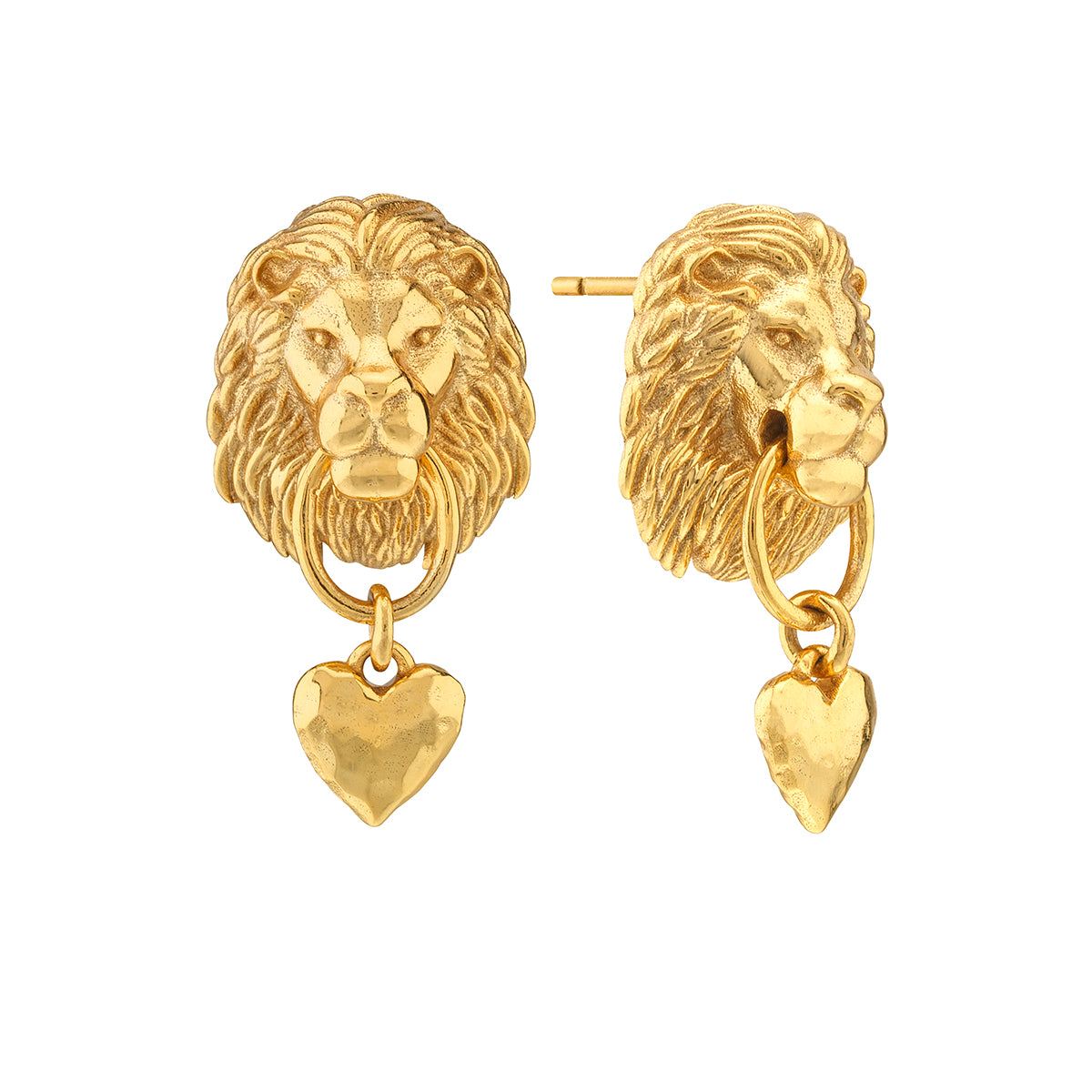 Lionheart Post Earrings - Gold detail 
