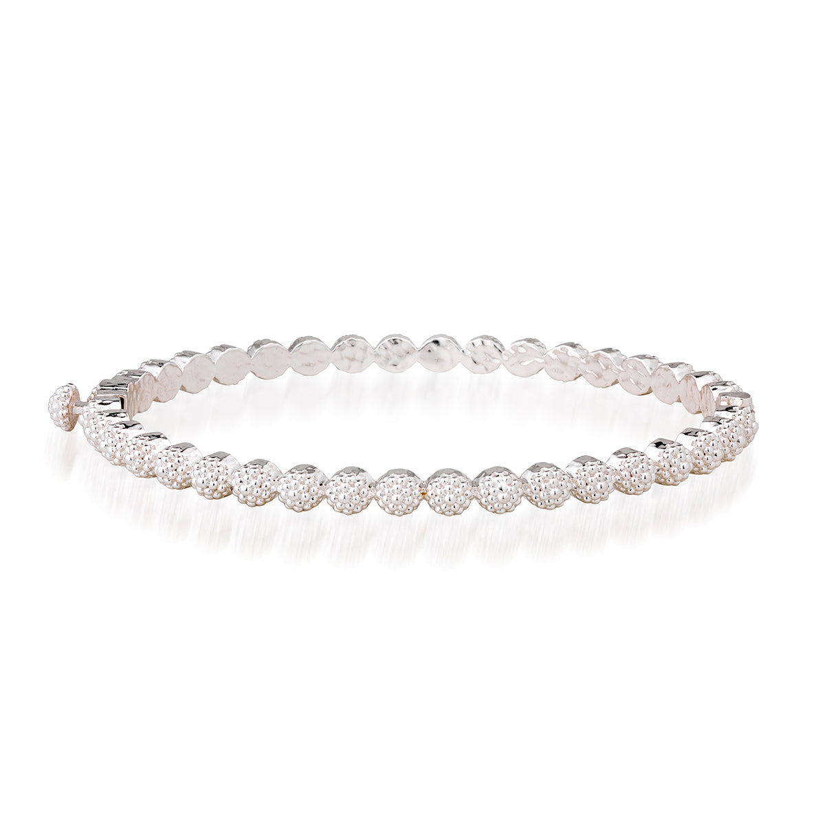 Berry Eternity Petite Hinged Bangle, S/M - Silver