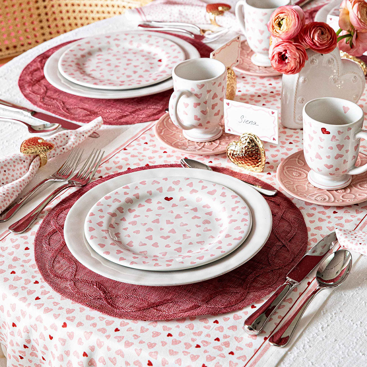 Love You More Dessert/Salad Plate Set/4 - Pink – Juliska