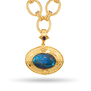 Cleopatra Removeable Pendant Necklace, 16"+2" - Blue Labradorite