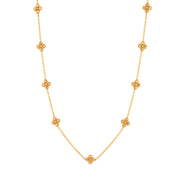 Berry Clover Double Sided Necklace, 28" - Gold