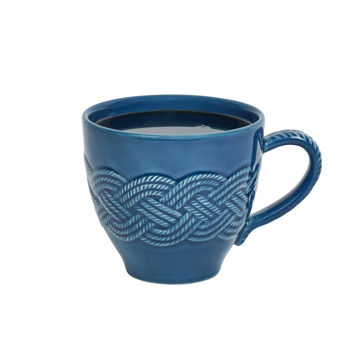 Le Panier Mystic Knot Mug - Denim - styled table setting view