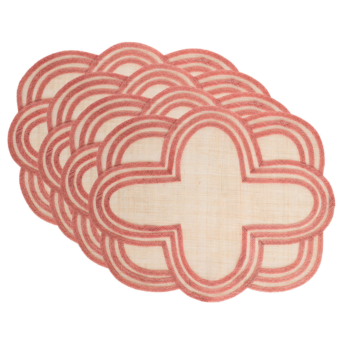 Scallop Stripe Placemat Set/4, styled table setting view