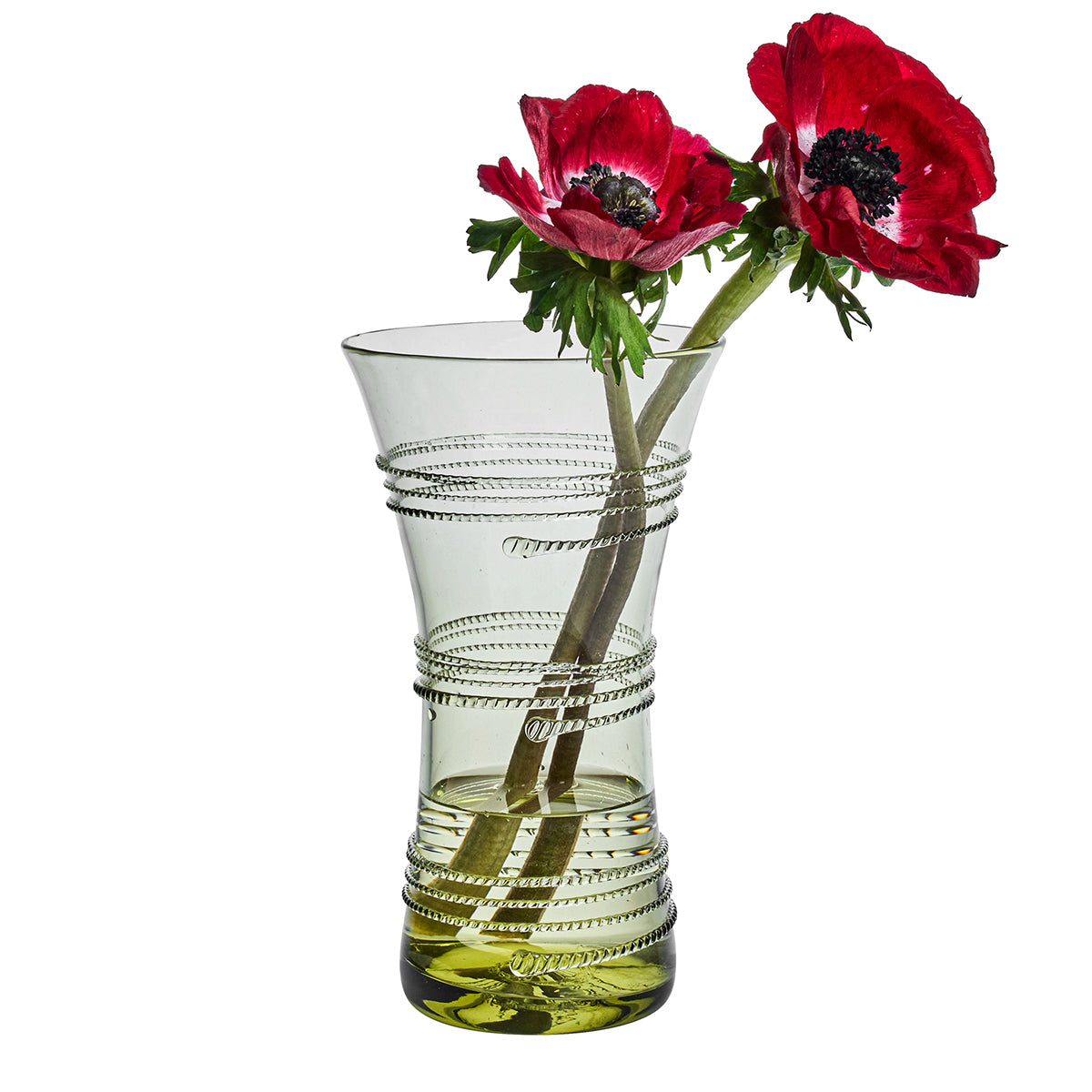 Ella 9" Corset Vase - Green - detail view