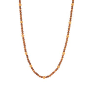 Berry Single Strand Petite Beads Necklace, 24" - Teak