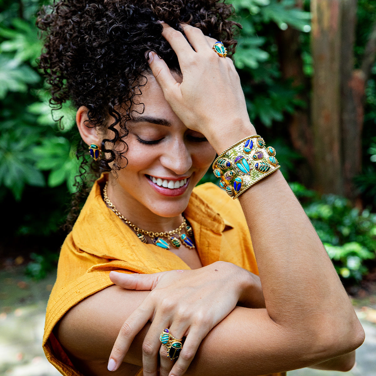 Scarab Family Reunion Cuff Multi, handcrafted details