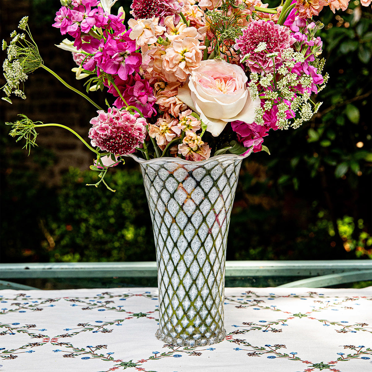 Trellis 9 in Flared Vase - White – Juliska