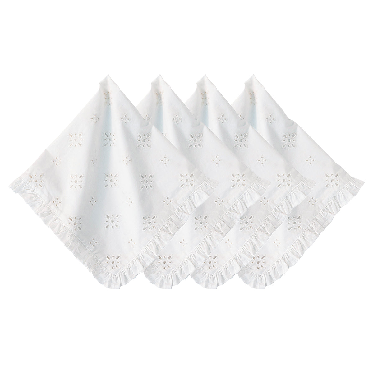 Eyelet Napkin Set/4 - White - White