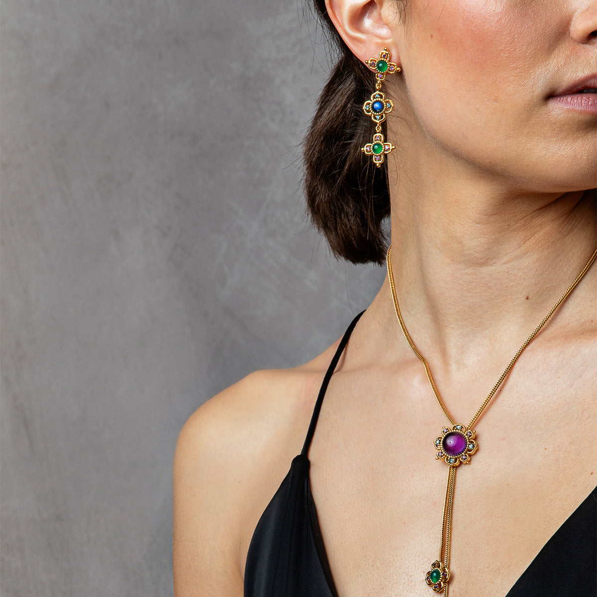 Contessa Linear Earrings - Multi Lifestyle 