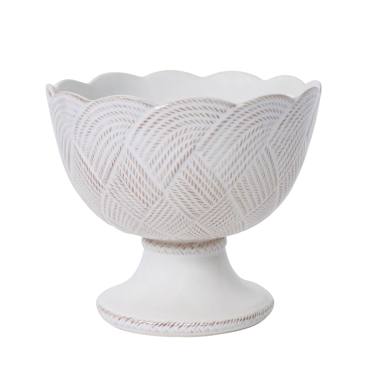 Mystic Knot Footed Bowl - Whitewash