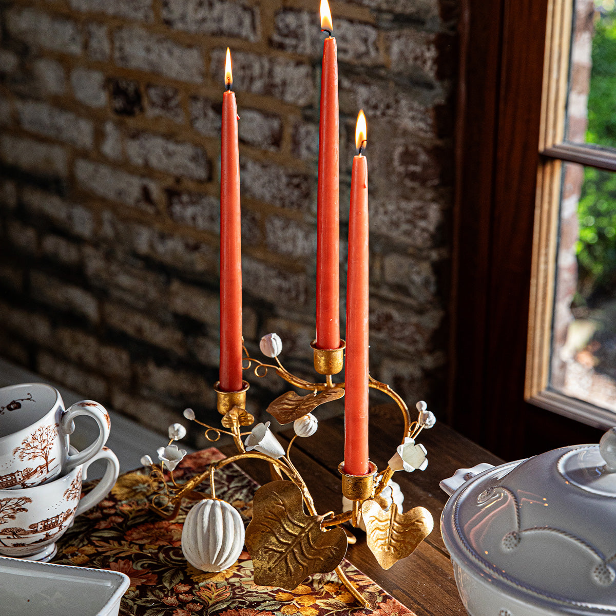 Forest Walk Pumpkin & Vine Triple Candlestick Holder - Gold – Juliska