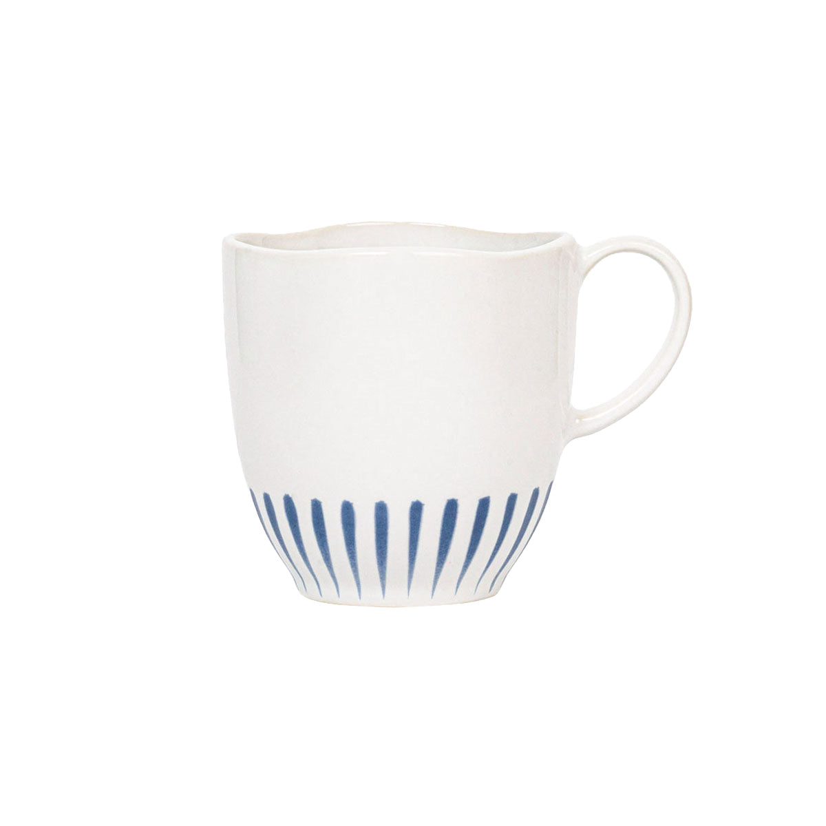 Sitio Stripe 16pc Place Setting - Delft Blue , close up detail