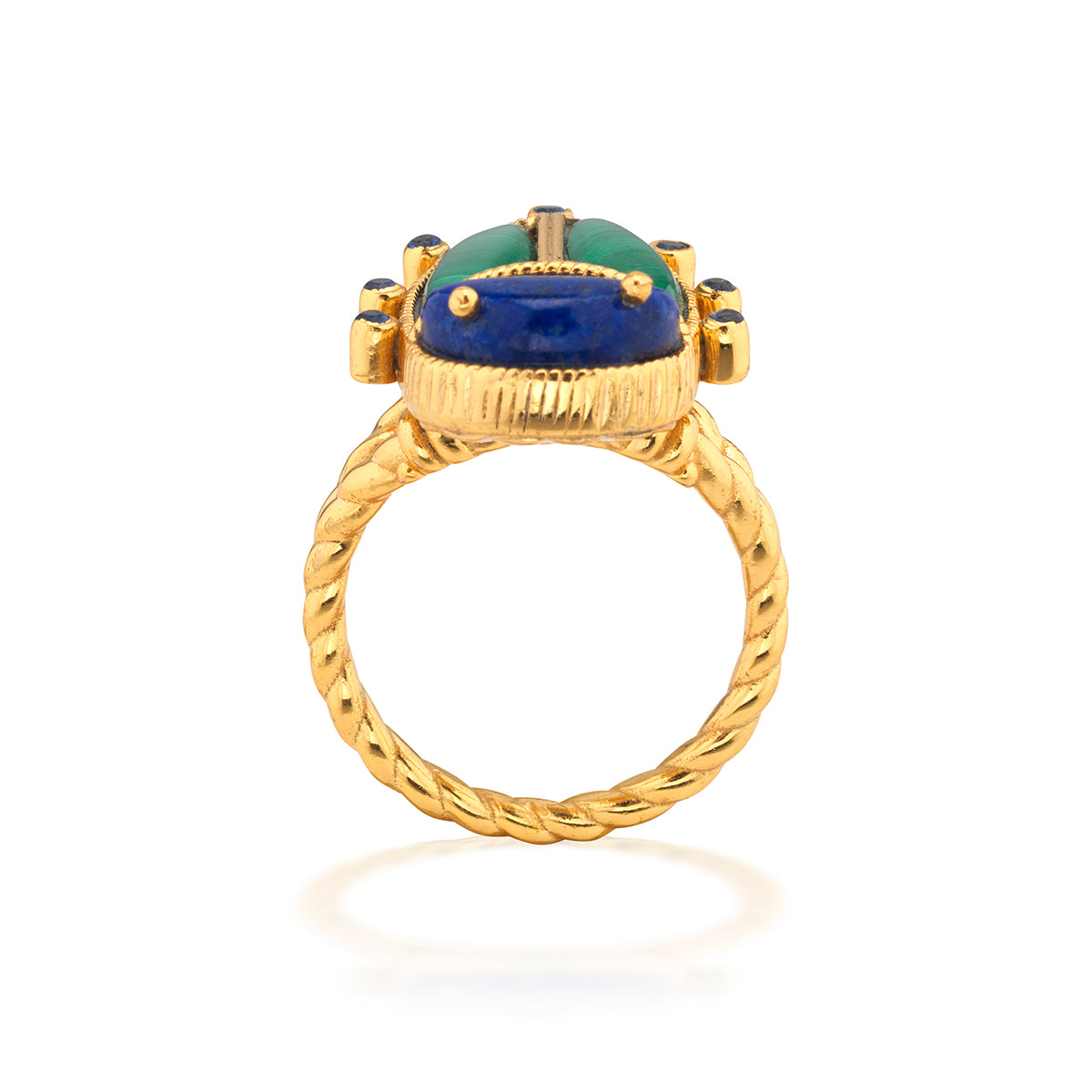 Scarab Grande Ring Lapis Malachite, detail view