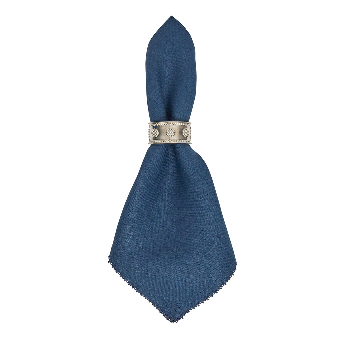 Berry Scallop Napkin Set/4 - Navy - styled table setting view