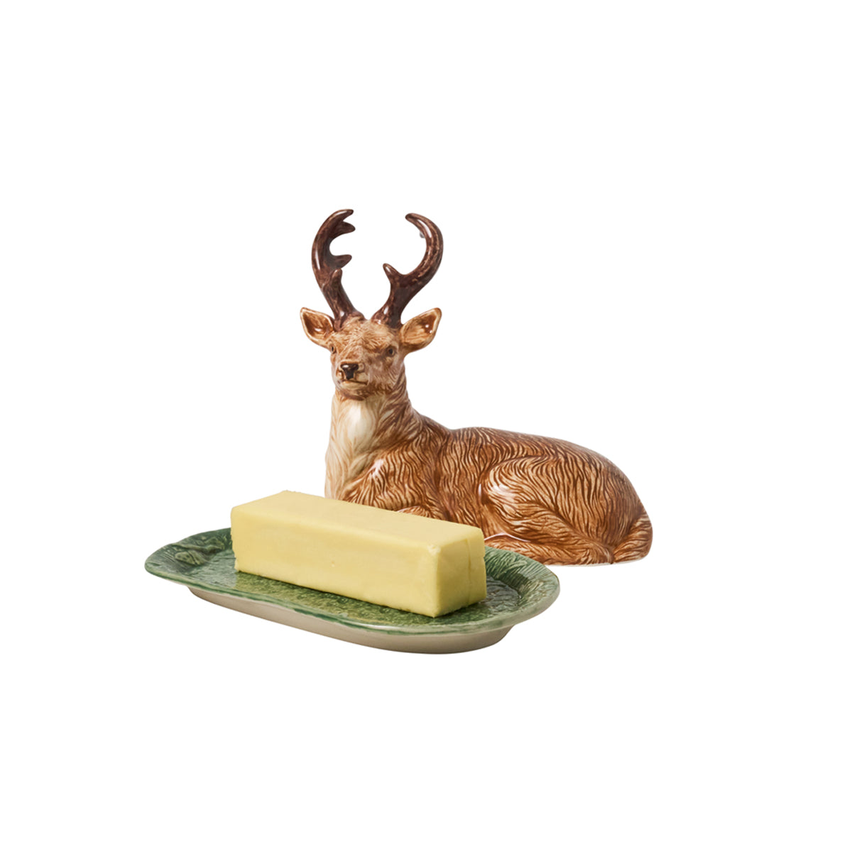 Forest Walk Stag Butter Dish - Multi - styled table setting view