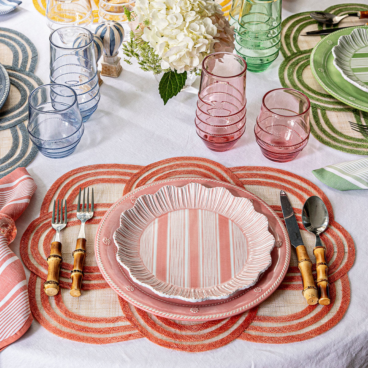 Stripe salad plate by Juliska, lifestyle setting