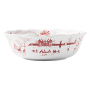 From our Country Estate Collection- Our charming English country estate is snow covered for the holidays! This serving bowl, ideal for serving sides or salads, depicts musical merry-making and dancing in the estate’s rear gardens.
