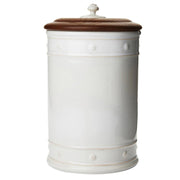 Adorned in our rich basket weave motif and capped with an Ash Wood lid that keeps necessary supplies at your fingertips, yet under wraps. Great for your kitchen, bathroom, and office.