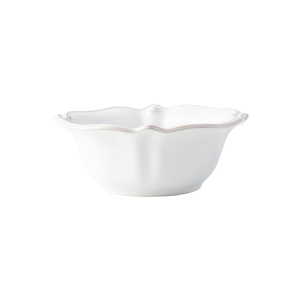 This cereal bowl in whitewash has a subtly scalloped edge, and is a new take on a classic and versatile shape.